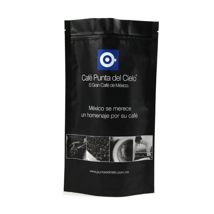 Hliníková fólia v stoji na kávu na zips