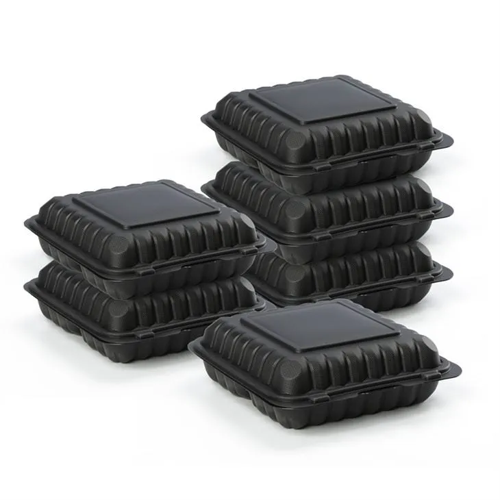 Vysokokvalitné mikrovlnné rúry 9x9x3inch Take Take Away Opätovne použiteľné skladovanie potravín Bento Box Jednorazové nádoby na prípravu jedla