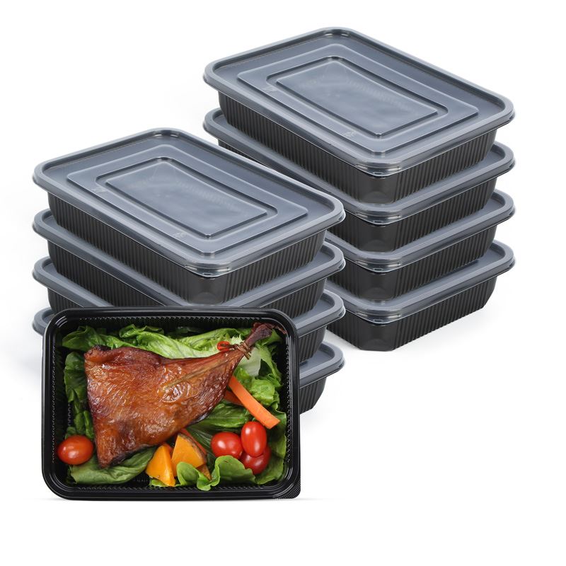 850 ml jednorazové plastové dózy na čerstvé potraviny 3-priehradková škatuľka...