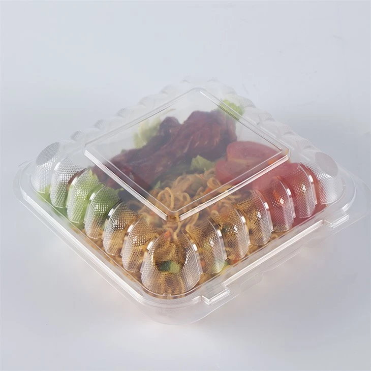 Plastová priehľadná škatuľka Bento na jedno použitie