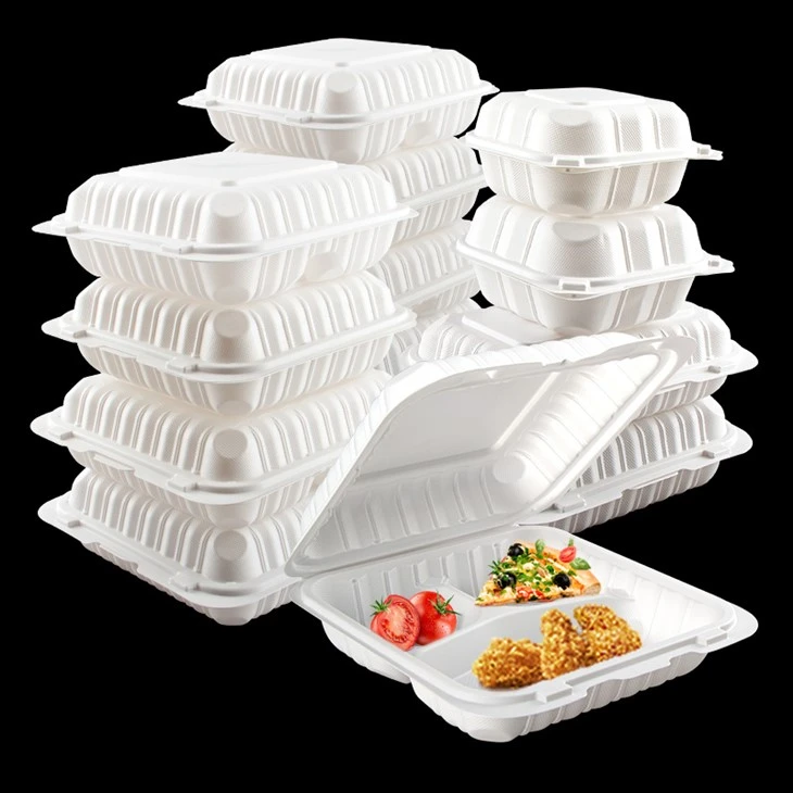 Biela jednorazová nádoba na vytiahnutie Bento Box